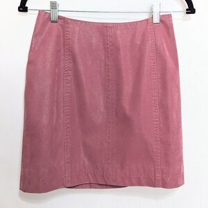 Free People Modern Femme Pink Faux Leather Skirt Size 2